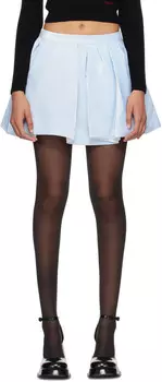 Синяя мини-юбка с неровными складками SHUSHU/TONG