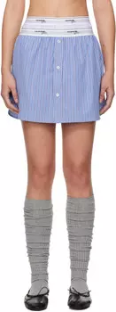 Синяя мини-юбка с подолом HommeGirls