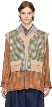 Синяя многослойная рубашка Maison Margiela