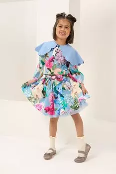 Синяя многослойная юбка Darcy с узором Angel & Rocket, синий