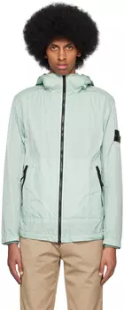 Синяя мятая куртка Stone Island