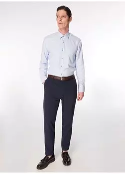 Синяя мужская базовая рубашка добби MYDOS 101 Fabrika, синий