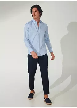 Синяя мужская базовая рубашка Fabrika