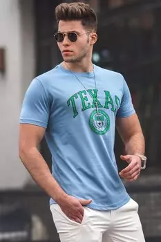 Синяя мужская футболка 4997 MADMEXT