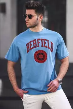 Синяя мужская футболка 4999 MADMEXT