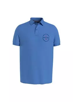 Синяя мужская футболка-поло MW0MW34740C30 Tommy Hilfiger, синий