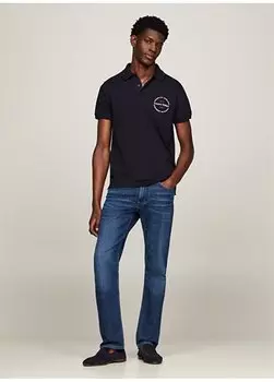 Синяя мужская футболка-поло MW0MW34740DW5 Tommy Hilfiger, синий