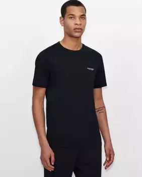 Синяя мужская футболка с коротким рукавом Armani Exchange, темно-синий