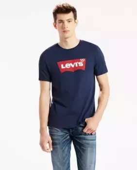 Синяя мужская футболка с коротким рукавом Levi's, темно-синий