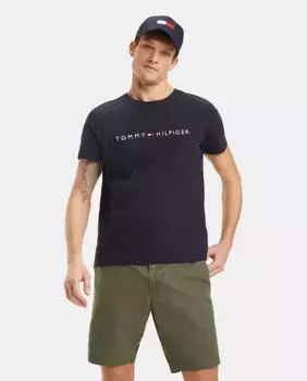 Синяя мужская футболка с коротким рукавом Tommy Hilfiger, темно-синий