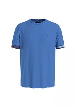 Синяя мужская футболка с круглым вырезом MW0MW34430C30 Tommy Hilfiger, синий