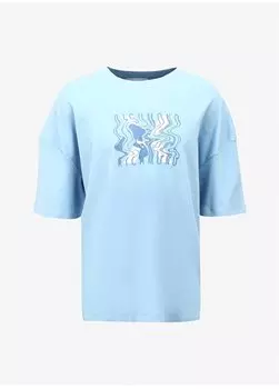 Синяя мужская футболка с круглым вырезом UMA23004TS John Richmond, синий