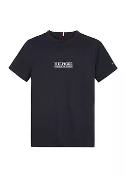 Синяя мужская футболка с принтом HILFIGER TEE S/S Tommy Hilfiger, синий