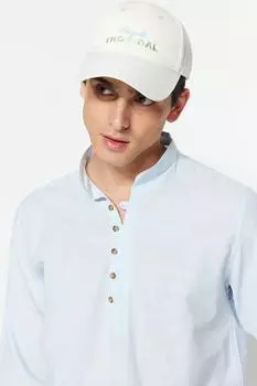 Синяя мужская новая рубашка приталенного кроя с полуплоским воротником на пуговицах Trendyol, синий