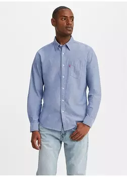 Синяя мужская рубашка Levis