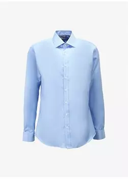 Синяя мужская рубашка обычного кроя с классическим воротником BBFW23MSH022 Brooks Brothers, синий