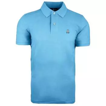 Синяя мужская рубашка-поло с короткими рукавами от Robert Godley b6k001s7pc bbl Psycho Bunny, синий