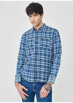 Синяя мужская рубашка Regular Fit L231043XT_Рубашка с длинным рукавом Lee, синий