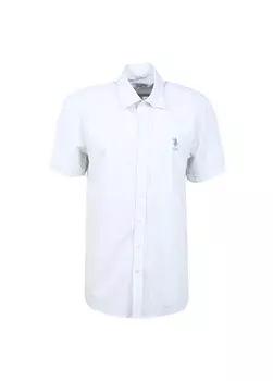 Синяя мужская рубашка с коротким рукавом HARADA U.S. Polo Assn., синий