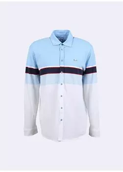 Синяя мужская рубашка стандартного кроя с воротником на пуговицах ODISE U.S. Polo Assn., синий