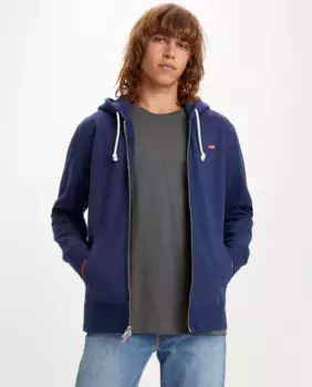 Синяя мужская толстовка с капюшоном и молнией Levi's, темно-синий