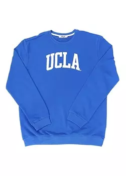синяя мужская толстовка с круглым вырезом стандартного кроя с принтом Ucla