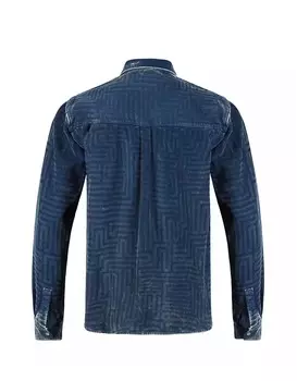 Синяя мужская вельветовая рубашка с эффектом потертости Maze RTA