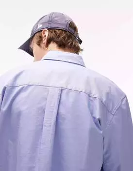 Синяя непринужденная оксфордская рубашка с короткими рукавами Topman