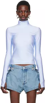 Синяя обтягивающая водолазка Coperni