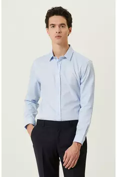 Синяя оксфордская рубашка без глажки Network, синий