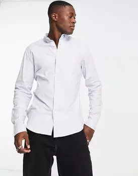 Синяя оксфордская рубашка узкого кроя ASOS DESIGN