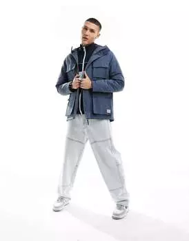 Синяя парка Lee с карманами и капюшоном