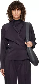 Синяя перекрученная блузка LEMAIRE