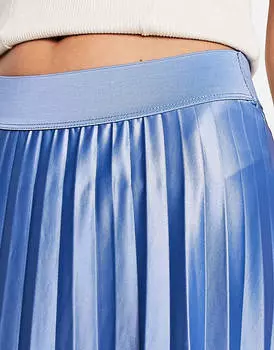 Синяя плиссированная юбка миди Vila