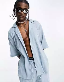 Синяя пляжная рубашка COLLUSION