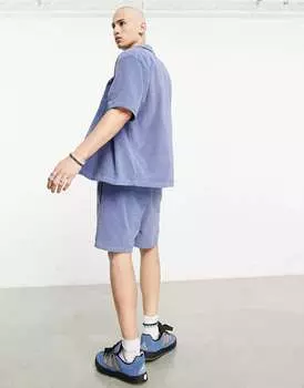 Синяя пляжная рубашка с логотипом COLLUSION