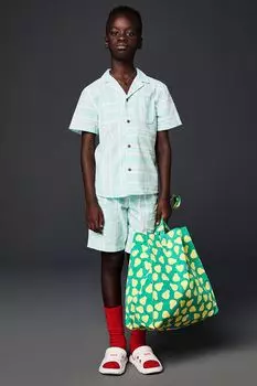 Синяя полосатая футболка с короткими рукавами Benetton, синий