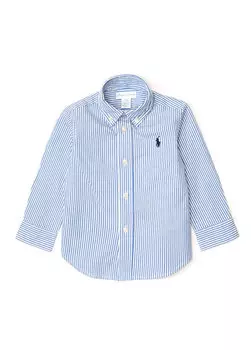 Синяя полосатая рубашка для мальчика Polo Ralph Lauren
