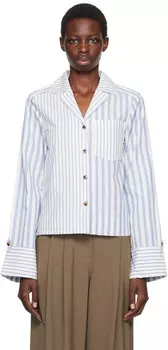 Синяя полосатая рубашка GANNI