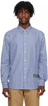 Синяя полосатая рубашка Maison Kitsune