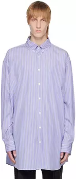 Синяя полосатая рубашка Maison Margiela