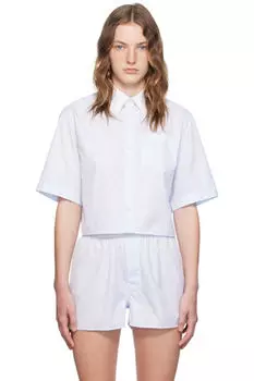 Синяя полосатая рубашка Sporty & Rich