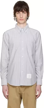 Синяя полосатая рубашка Thom Browne