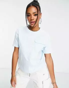 Синяя поплиновая футболка adidas Originals