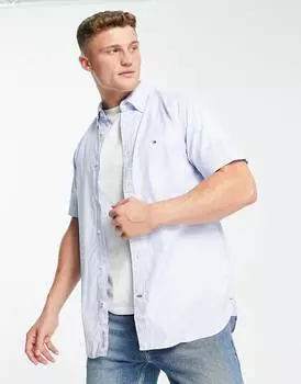 Синяя поплиновая рубашка Tommy Hilfiger