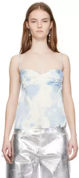 Синяя принтованная кофточка GANNI