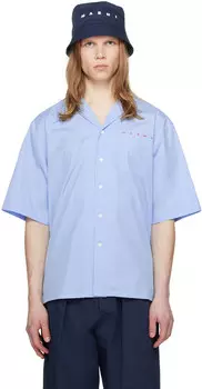 Синяя принтованная рубашка Marni