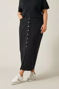 Синяя пуговица через юбку Evans, черный