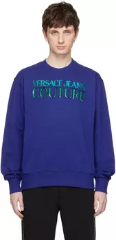 Синяя радужная толстовка Versace Jeans Couture