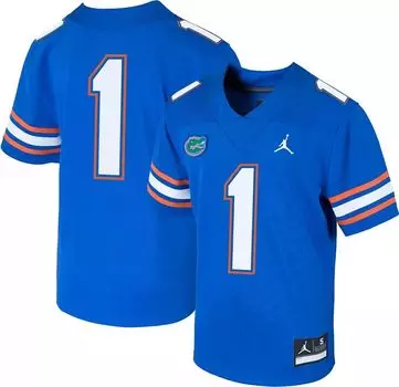 Синяя реплика футбольной майки Jordan для мальчиков Florida Gators #1